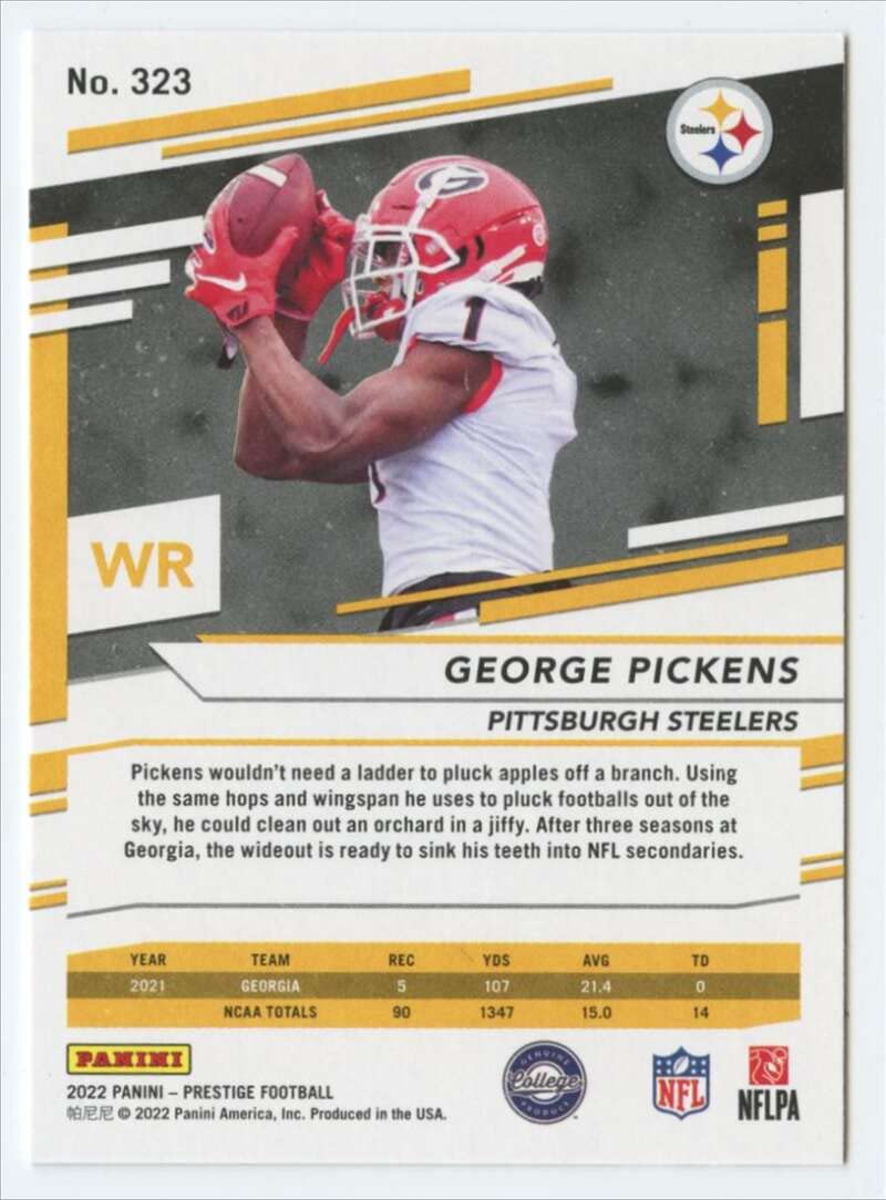 Amazon.com: 2022 Panini Prestige #323 George Pickens NM-MT RC